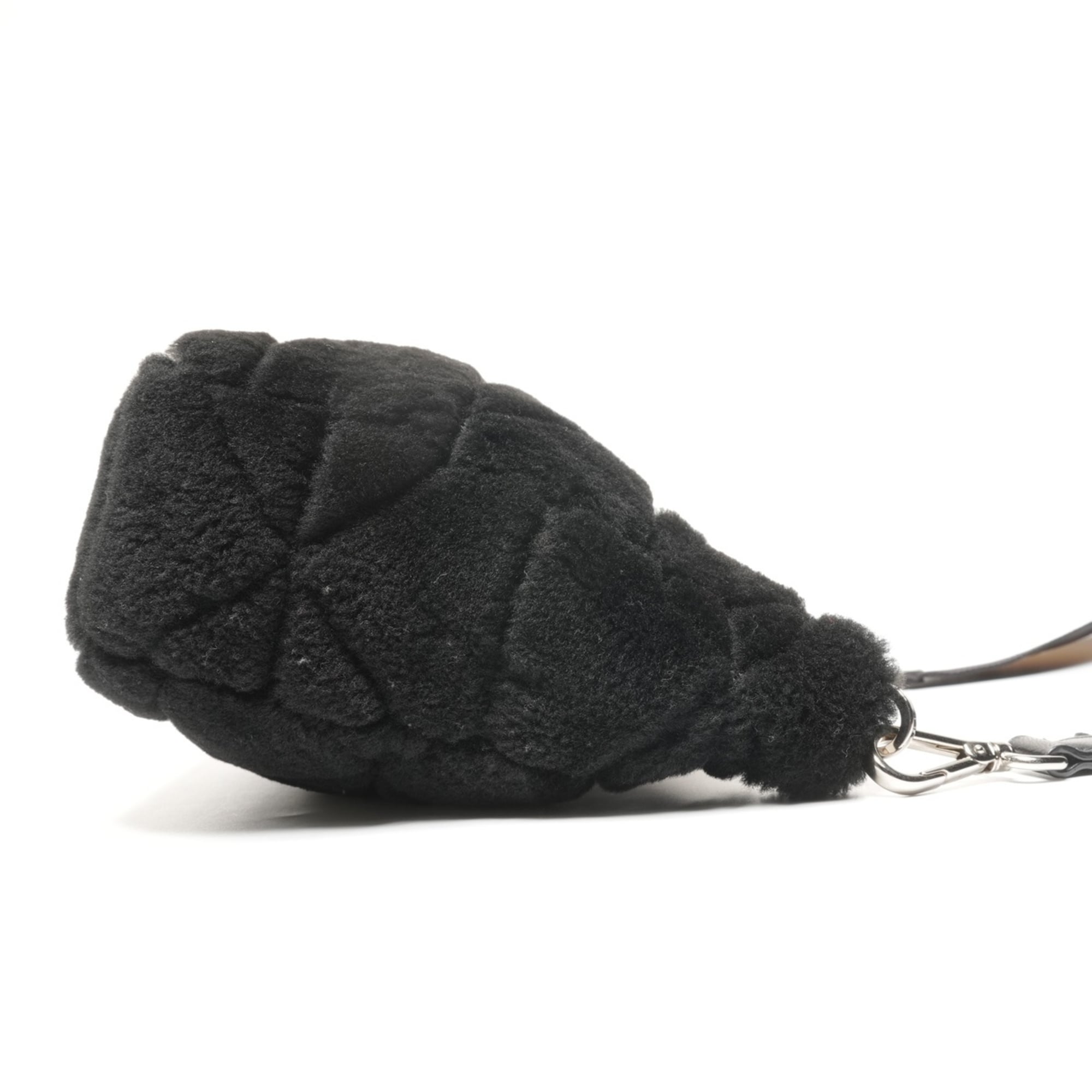 Prada Boa Mouton Shoulder Bag in Black