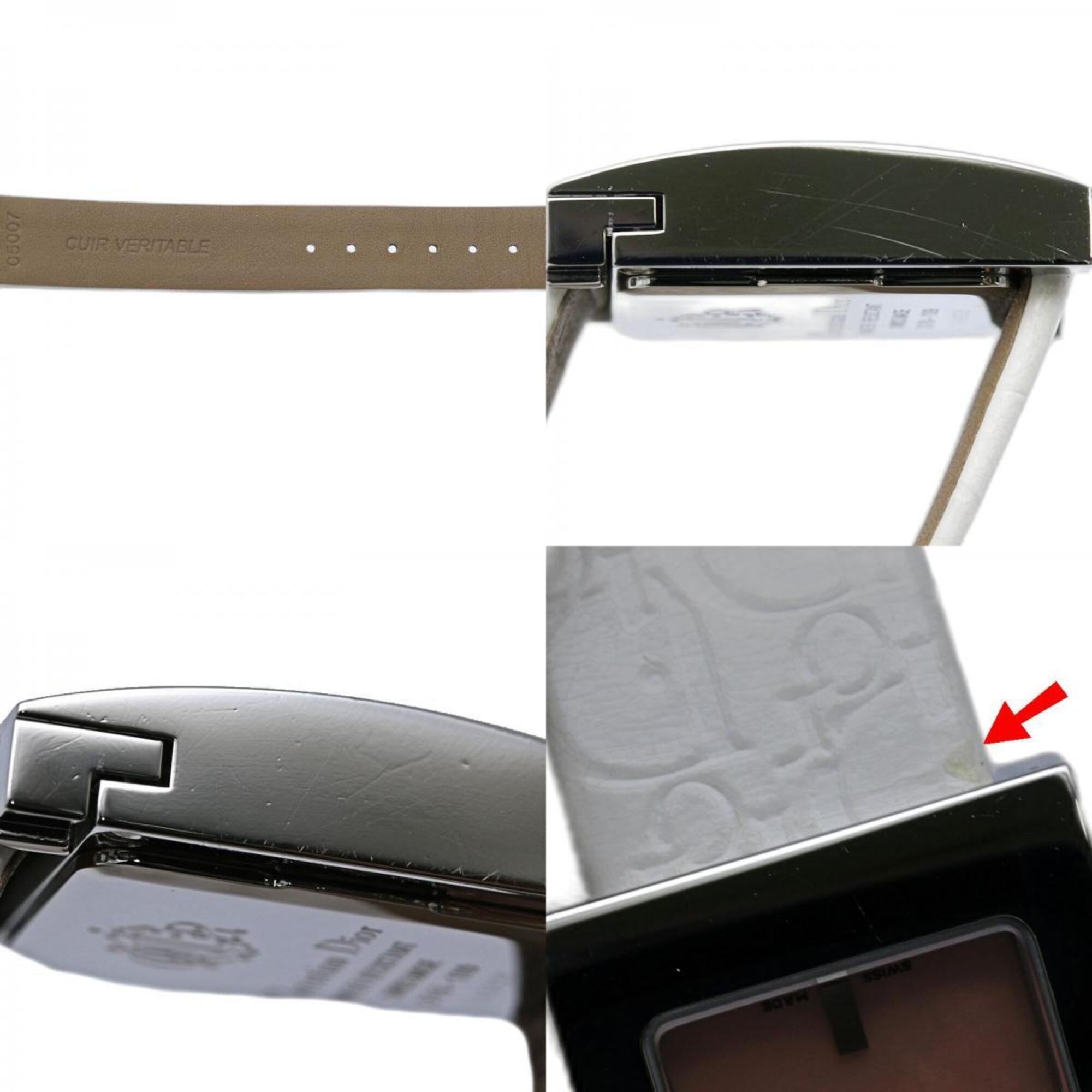 Christian Dior Malice Square D78-109 Women's Watch, Stainless Steel x Leather Strap, 130538 — Good