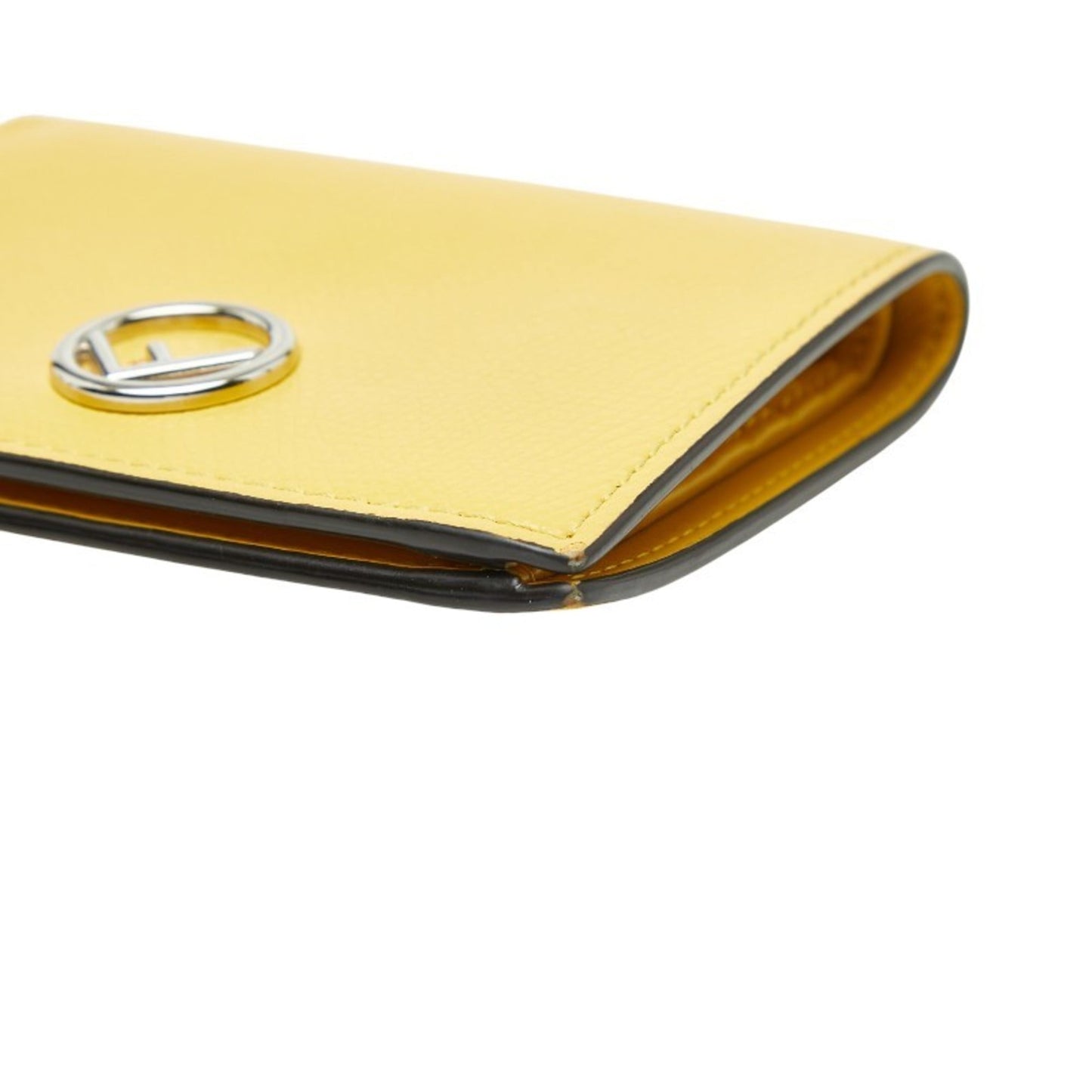 Fendi F Is Bifold Wallet 8M0387 Yellow Leather Women's FENDI