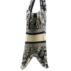 Christian Dior Toile de Jouy Book Tote Canvas Embroidered Handbag Small 50-MA-1221 Navy Women's — Like New
