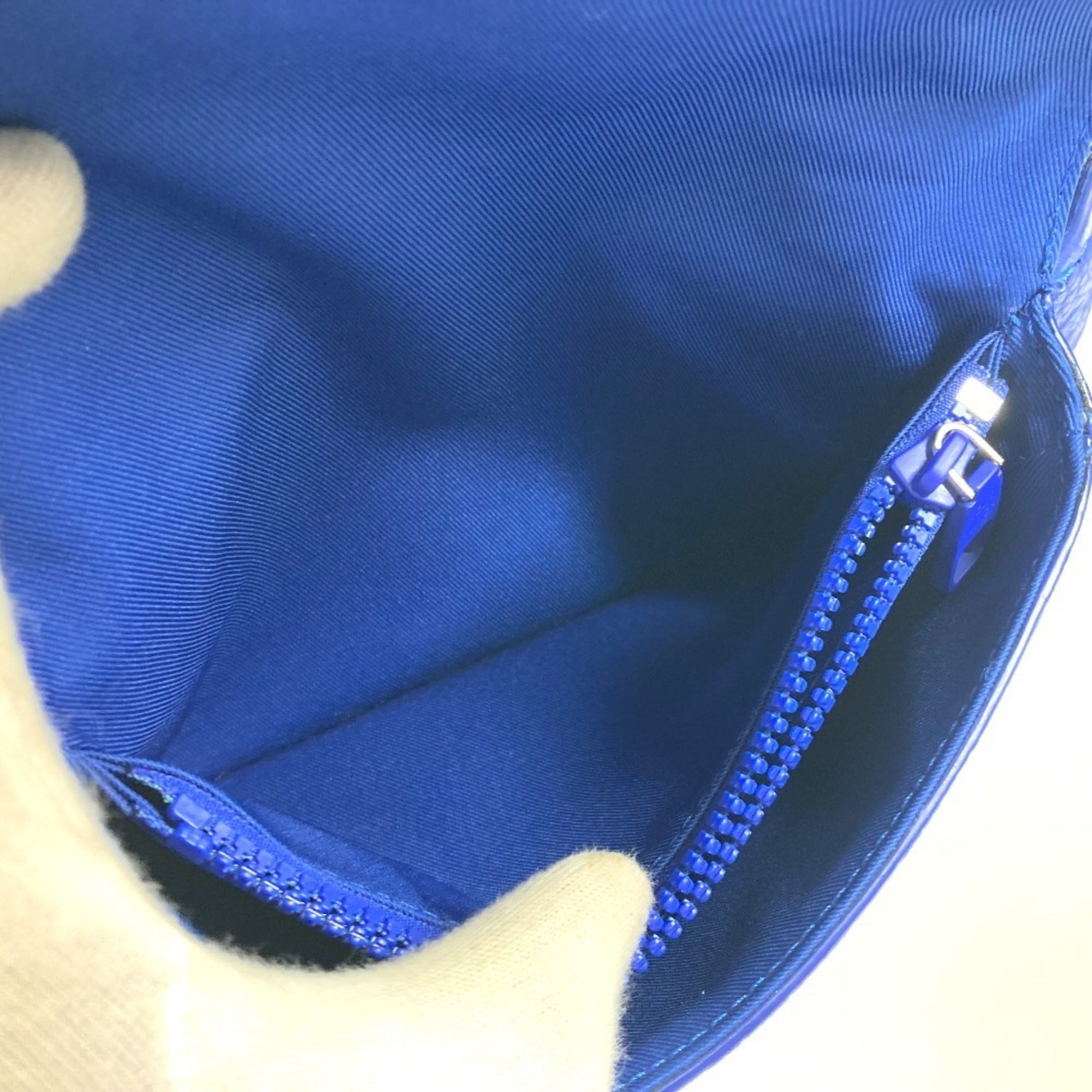 LOUIS VUITTON M58486 Monogram Taurillon S Rock Sling Bag, Belt Cross Shoulder Body Leather, Men's, Women's, Blue — Like New