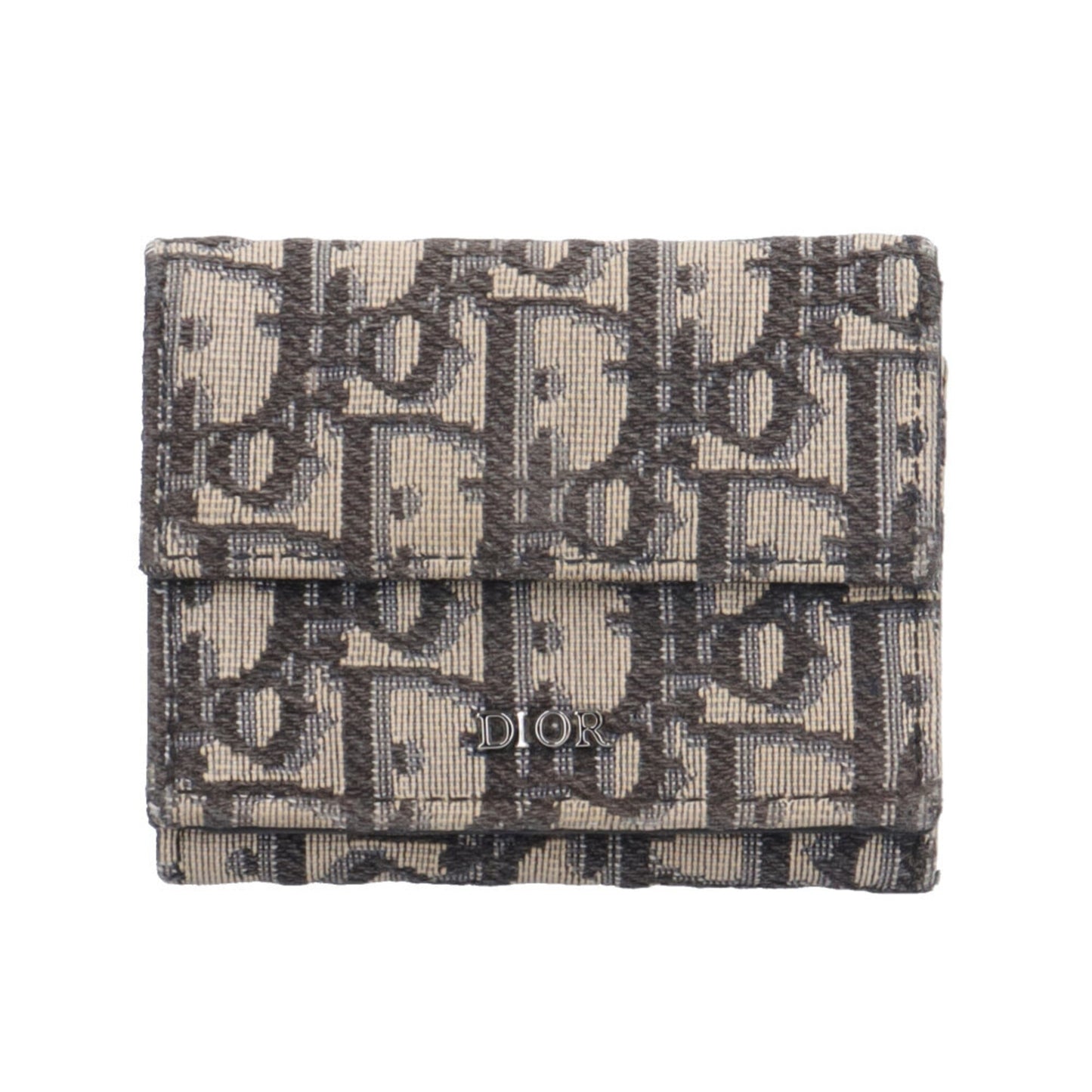 Christian Dior Dior Oblique Tri-fold Wallet Canvas Women's