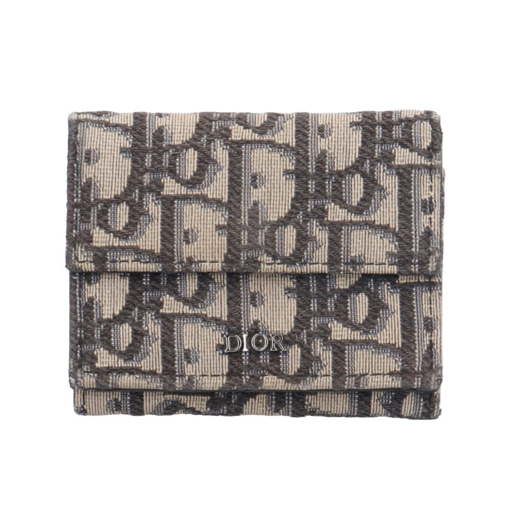 Christian Dior Dior Oblique Tri-fold Wallet Canvas Women's