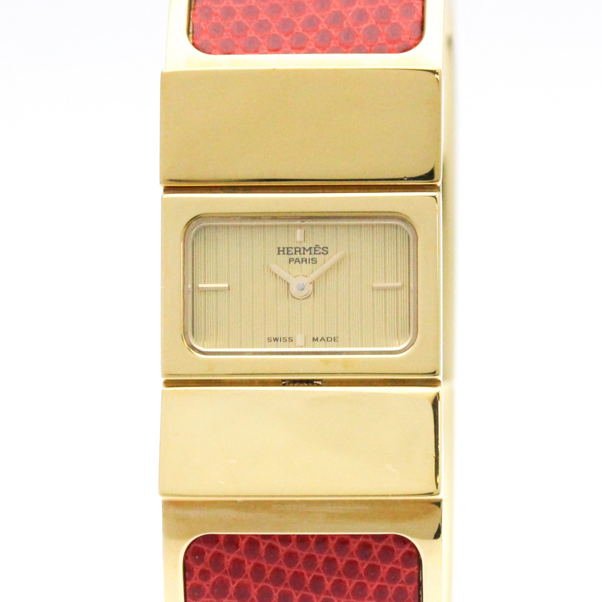 HERMES Loque Gold Plated Quartz Ladies Watch LO1.201 — Very Good
