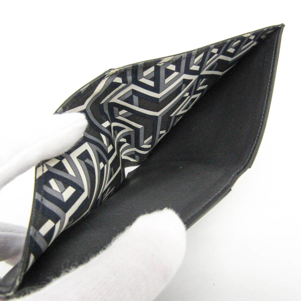 Hermes Citizen Twill Compact Men's Leather Bill Wallet (bi-fold) Black