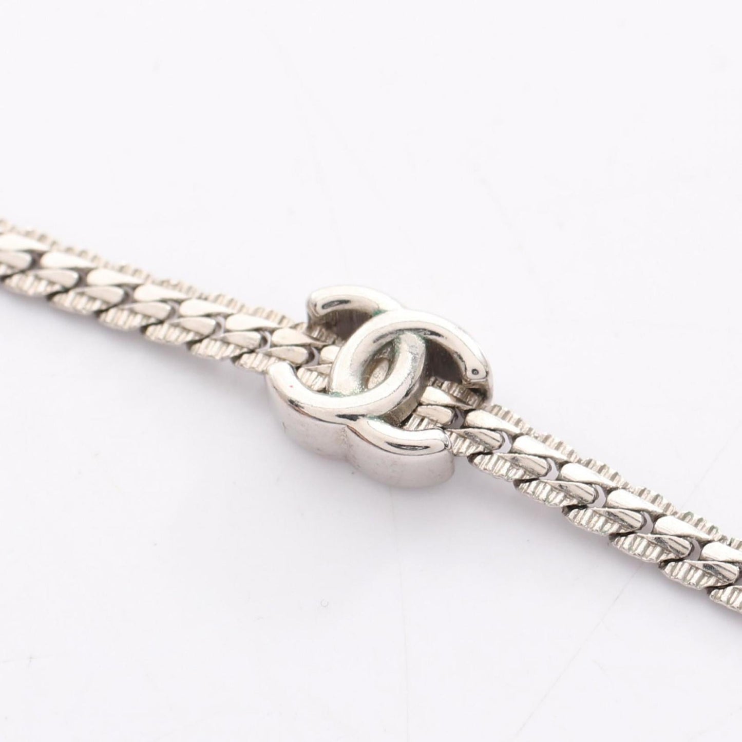 CHANEL Coco Mark Necklace, Stainless Steel, Women's, Silver