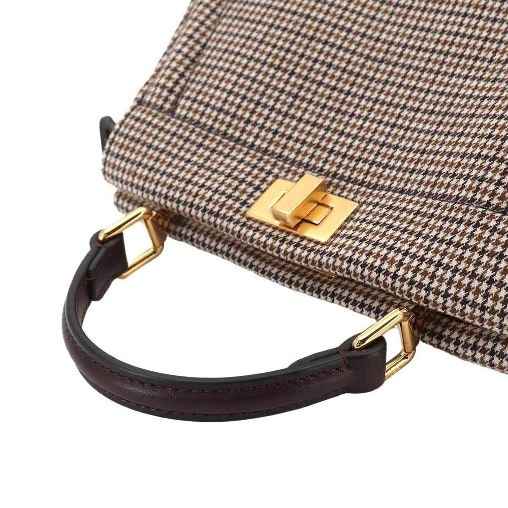 Fendi Peekaboo ISeeU Petite 2-way Hand/Shoulder Handbag, Canvas and Leather, Brown, 8BN335 — New - Store Return