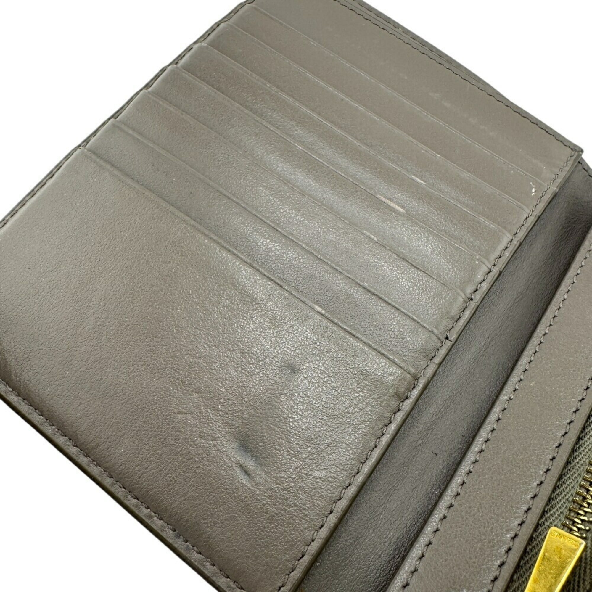 CELINE Medium Strap Wallet, Compact Bifold Beige, Women's