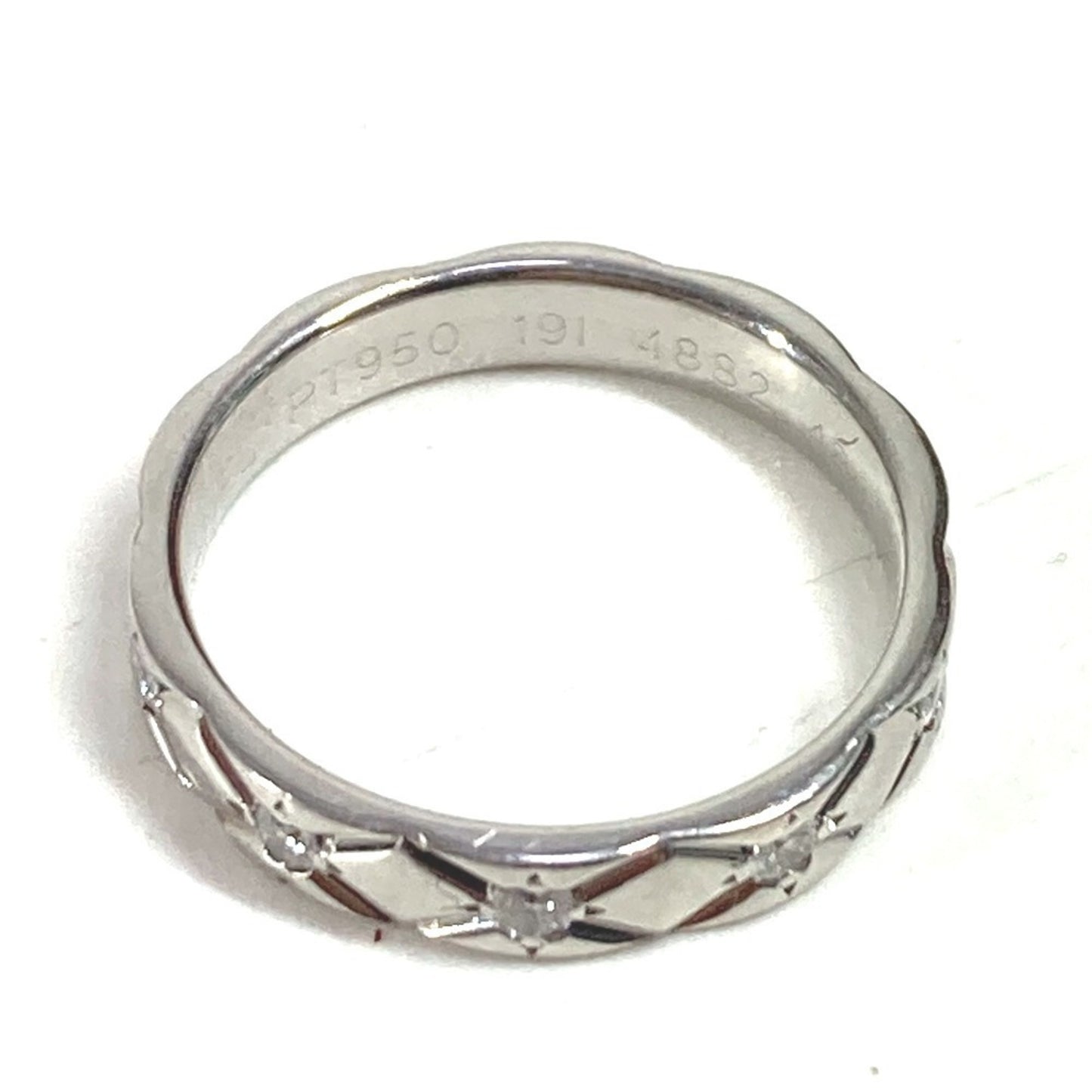 CHANEL Matelasse Quilted 10-Piece Diamond Platinum Ring, Pt950, Women's, Silver