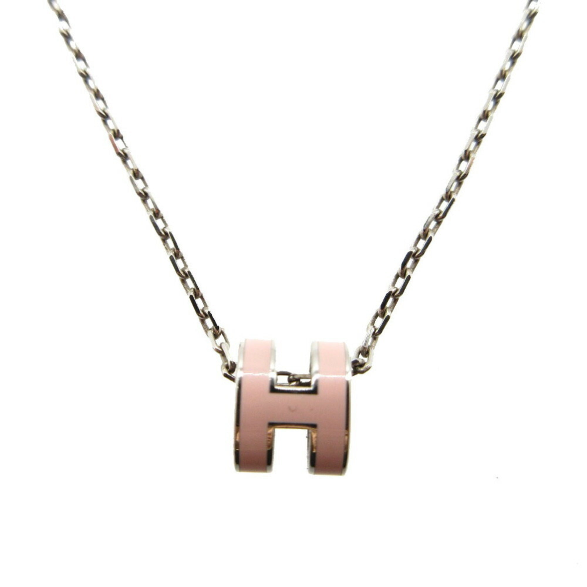 Hermes Pop Ash Mini Necklace Metal Pink/Silver 1635HERMES — Like New