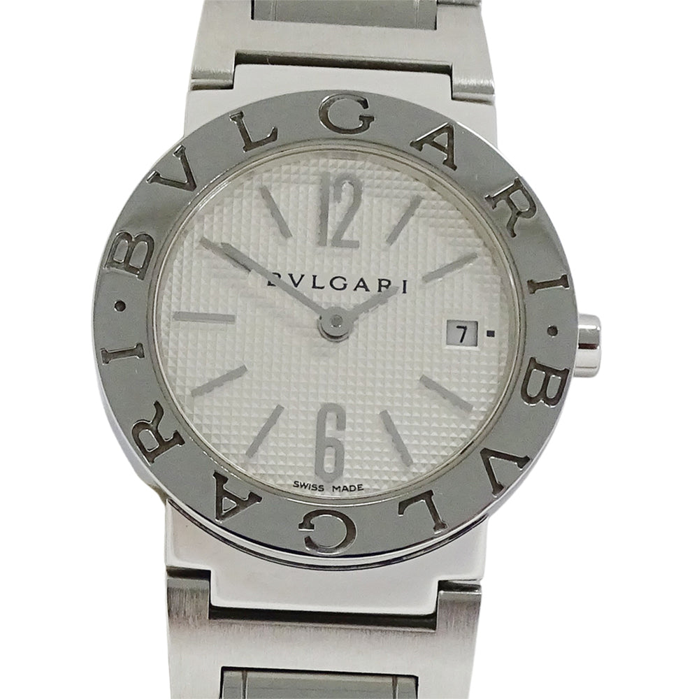 Bulgari BVLGARI Women's Watch, Brand: Date Quartz QZ Stainless Steel SS BB26SS Silver White — Good