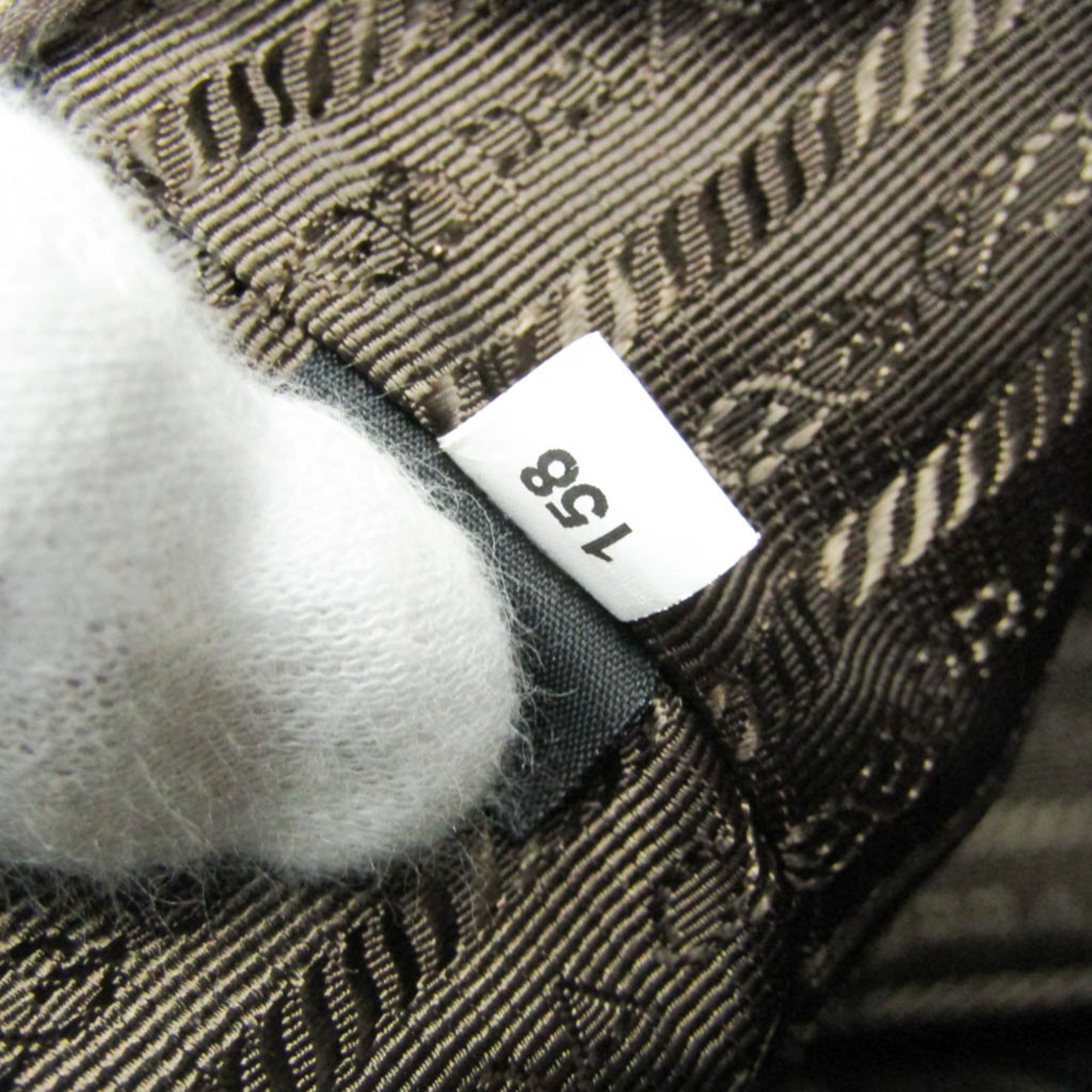 Prada Logo Jacquard Drawstring Bag Women's Leather,Jacquard Handbag,Shoulder Bag Beige Brown,Dark Brown — Like New