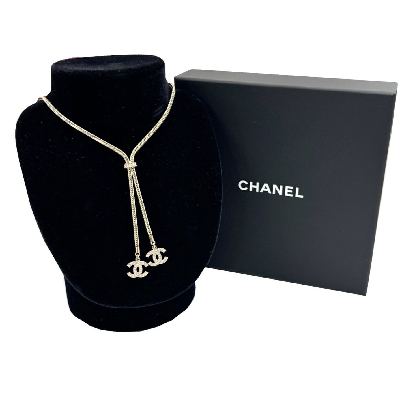 CHANEL Chanel Necklace Choker B24K Coco Mark Rhinestone Women's