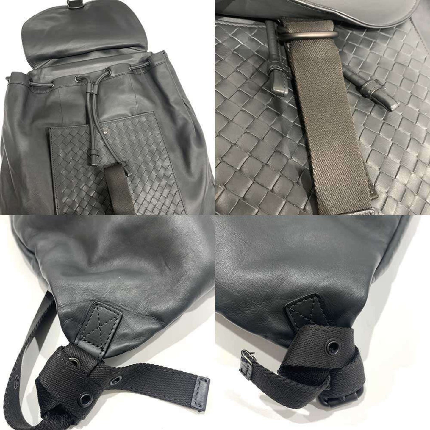 Bottega Veneta Intrecciato Calf Leather Backpack in Gray