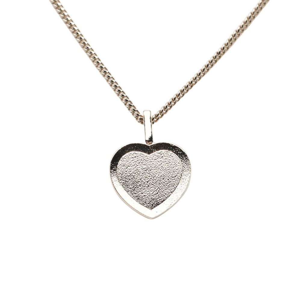 Chanel Coco Mark Heart Motif Necklace, Gold and Black Plated Rhinestones, Women's CHANEL — Like New