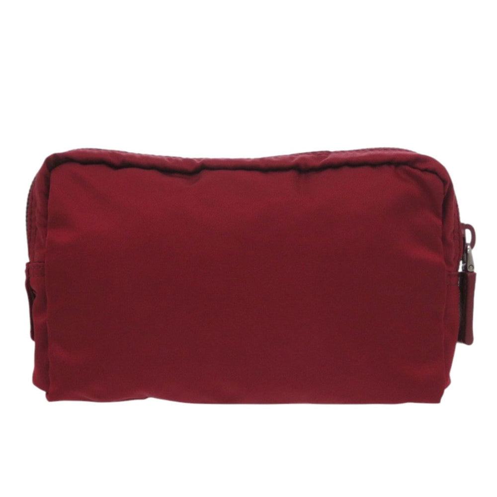 Prada 1N0021 Triangle Logo Nylon Red Cosmetic Pouch Handbag 0513PRADA — Like New