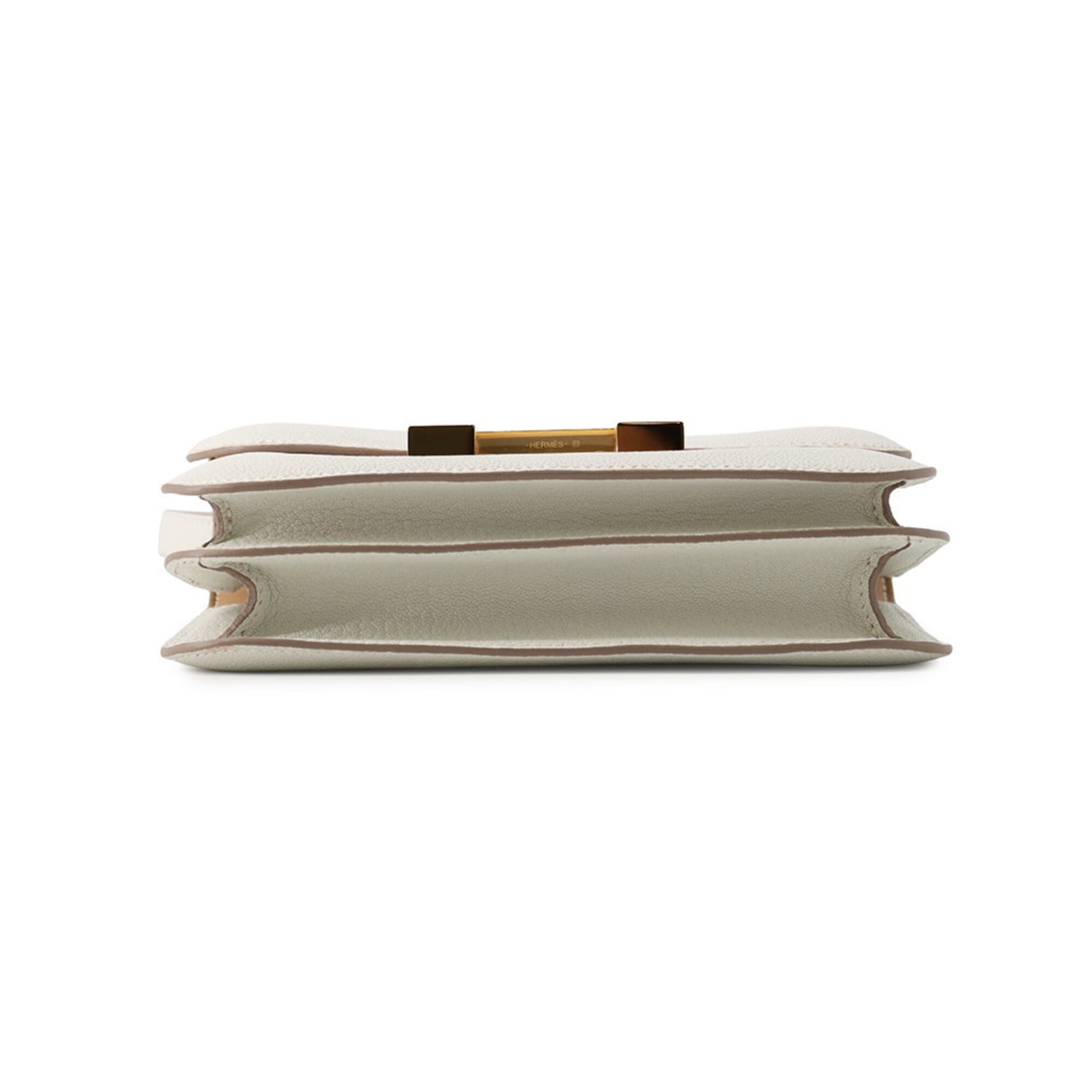 Hermes Mini Constance 3 Miroir Verso Mushroom Chai Chevre Mysore B stamp handbag women's HERMES — Like New