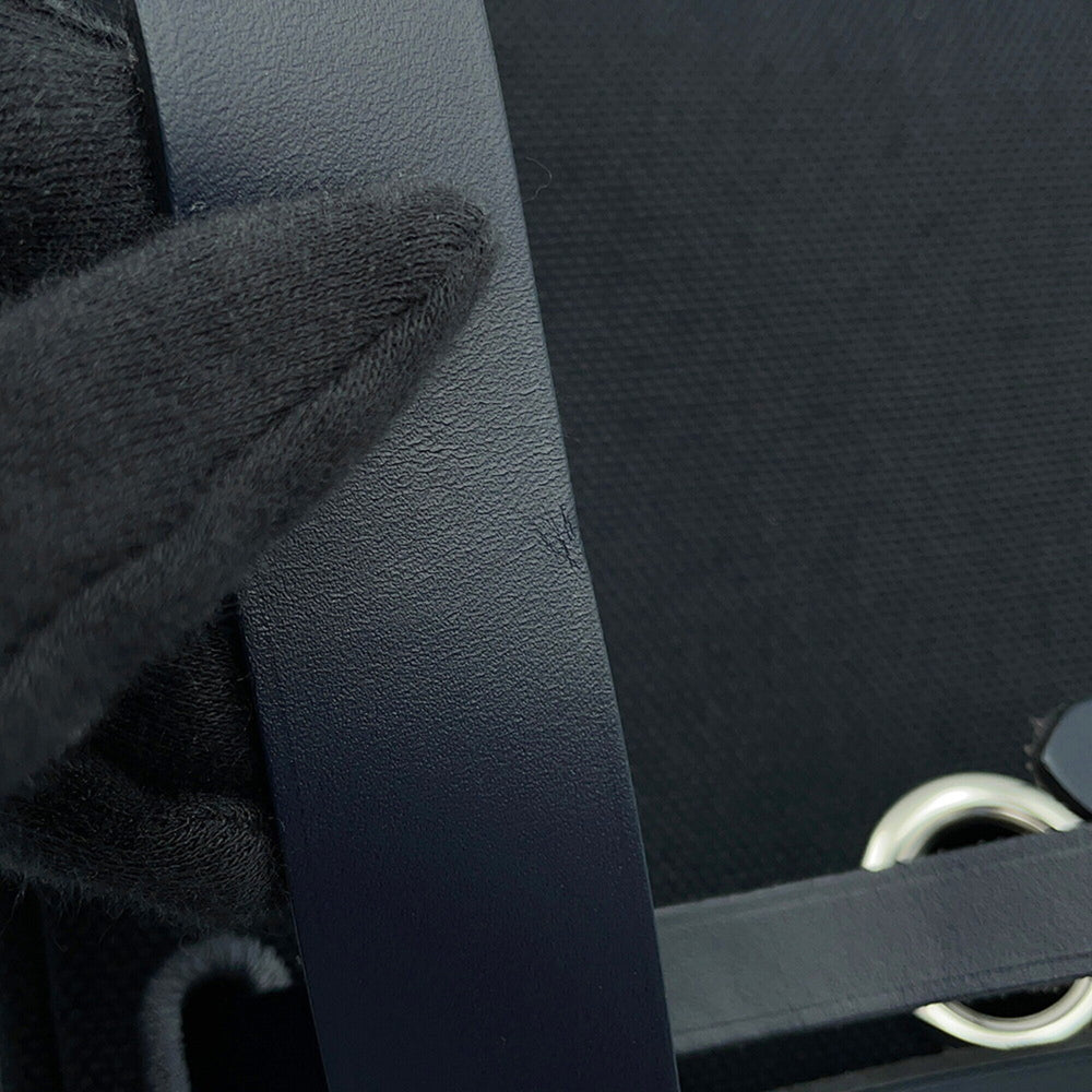 Hermes Shoulder Bag Herbag Zip Mini Black Blue Indigo Toile Military Vache Hunter K Stamp Handbag HERMES — Like New