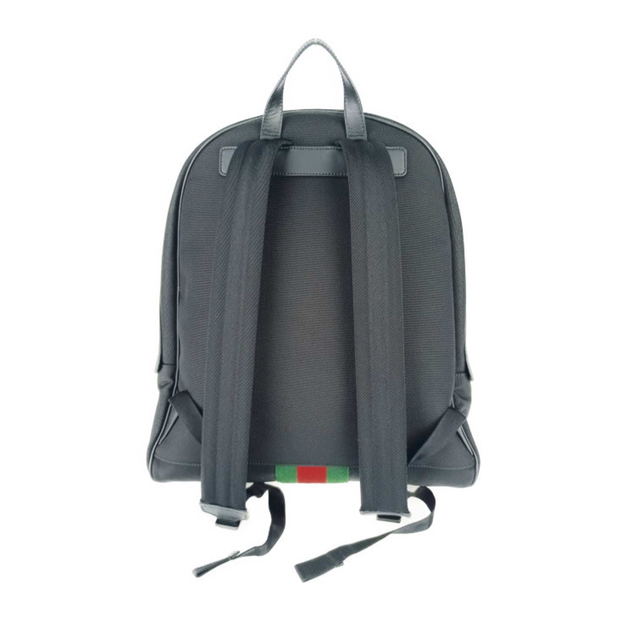 GUCCI Gucci Backpack Sherry Line 630918 Black Canvas Leather Men's Women's Web Stripe — Like New