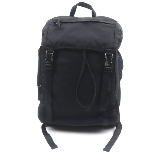 PRADA Tessuto Nylon Backpack with Triangle Logo and Plate, Black, Silver Hardware, Dust Bag Included, Men's, 2VZ062
