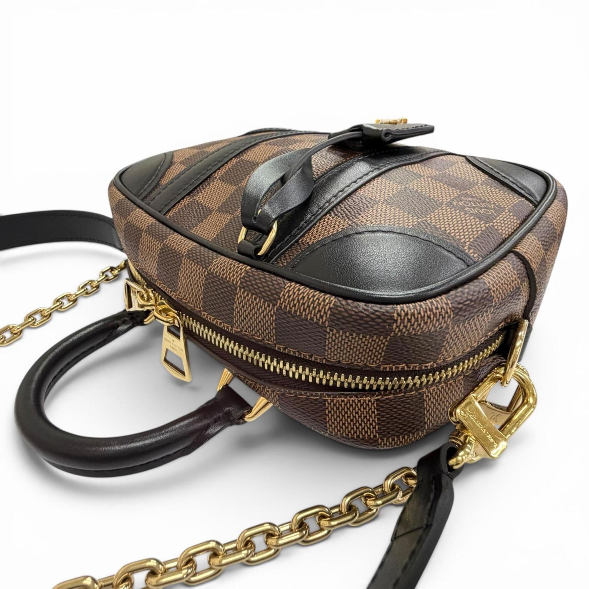 LOUIS VUITTON N50063 Damier Valisette Souple BB Canvas Shoulder Bag, Brown, Made in France, Women's, with Dust Bag — Like New