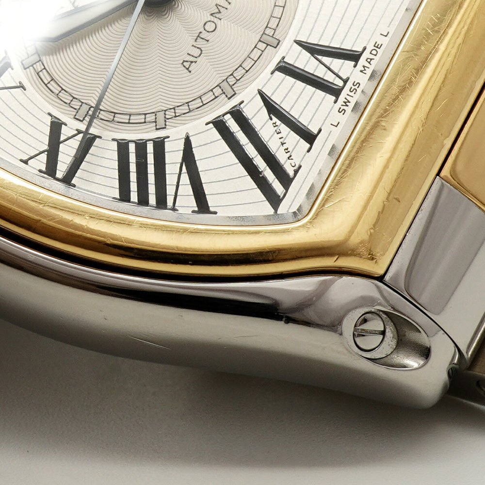 Cartier Roadster LM Two-Tone W62031Y4 Silver Dial Men's Watch — Good