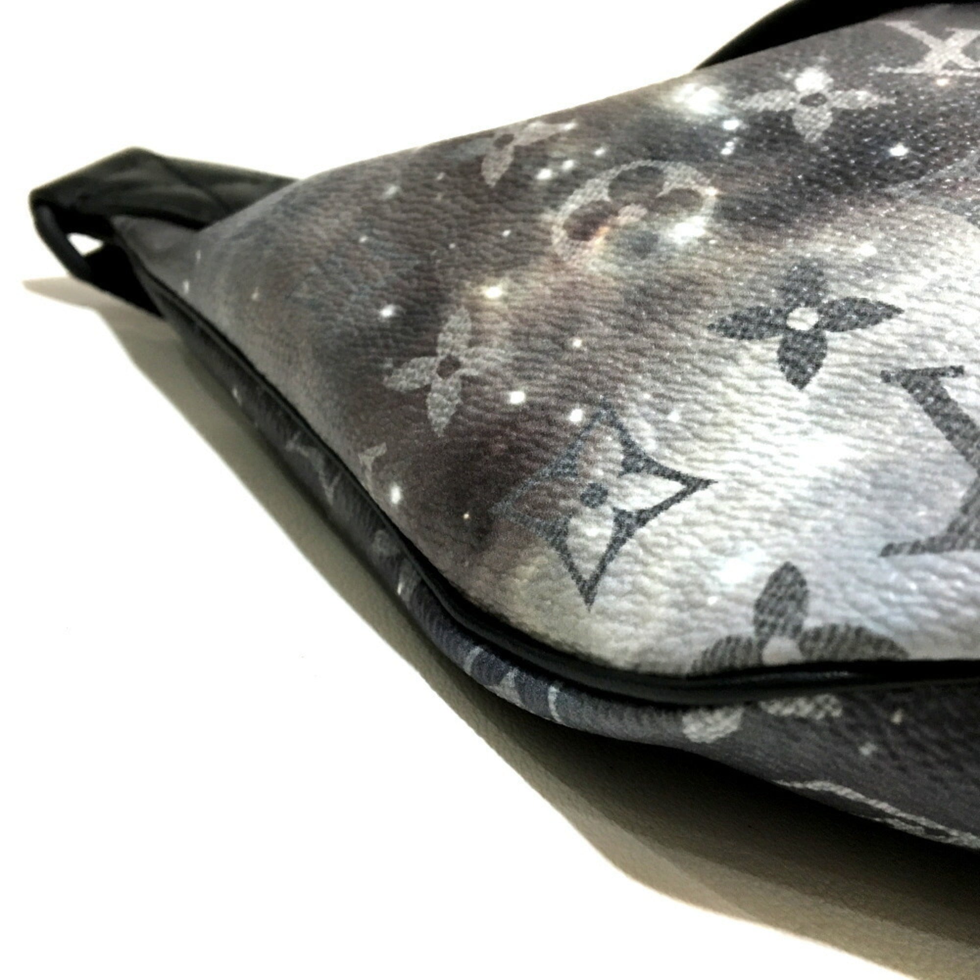 LOUIS VUITTON M44444 Monogram Galaxy Discovery Bum Bag Waist Body Canvas Leather Men's Silver x Black — New - Store Return