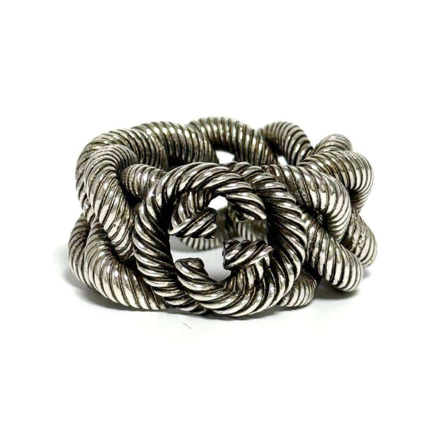 Gucci Men's Gourmet Chain Ring, Silver