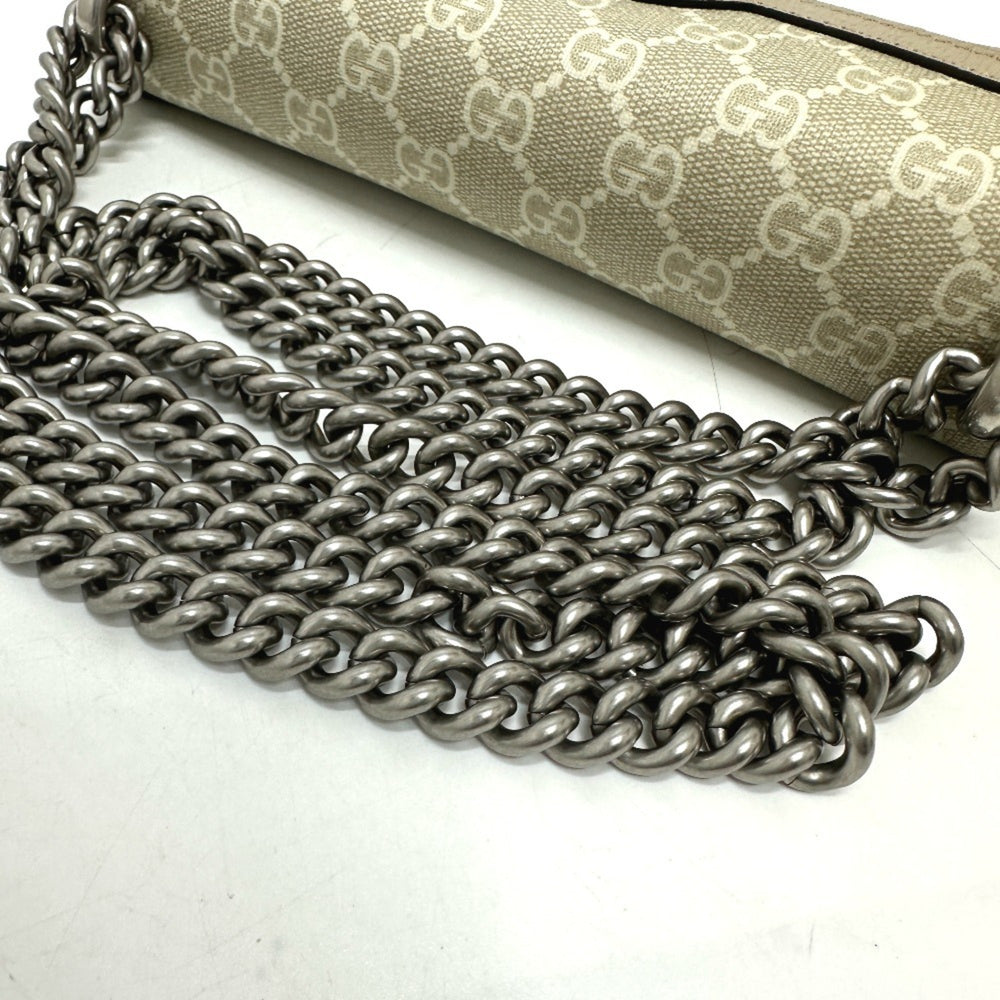 GUCCI 499623 GG Dionysus Chain Shoulder Bag Supreme Canvas Women's Beige — Like New