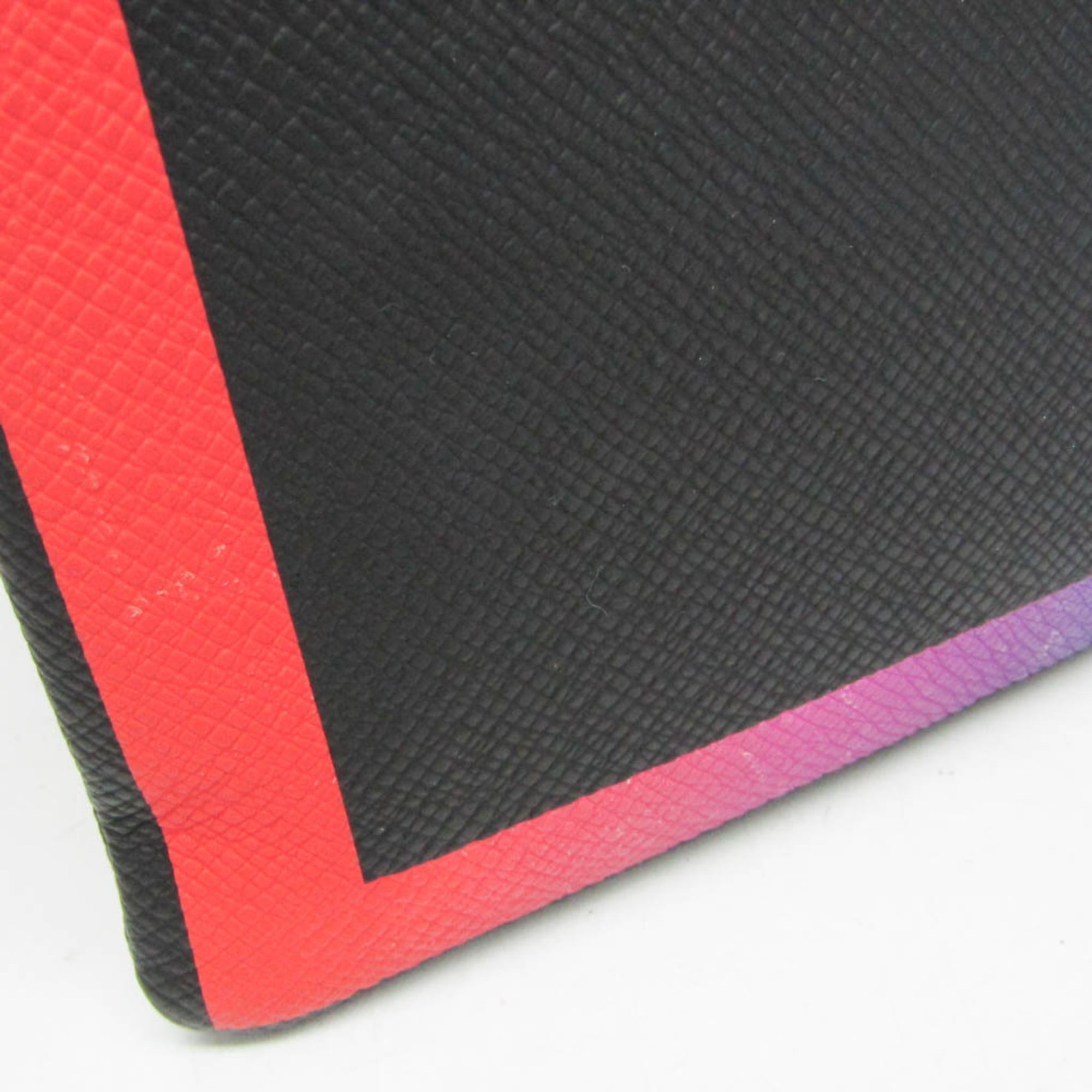 Louis Vuitton Taiga Rainbow Pochette M30347 Men,Women Clutch Bag Black,Multi-color — Like New