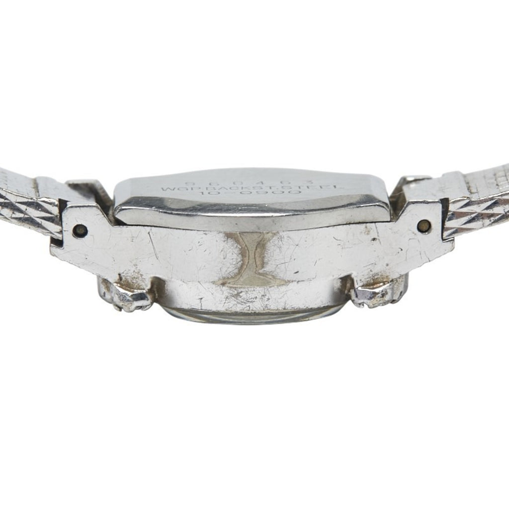 Seiko Rhinestone Watch 10-0900, Manual Winding, Silver Dial, Stainless Steel, Women's, SEIKO