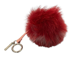 FENDI Pom Fur Charm, Red, Women's — Like New
