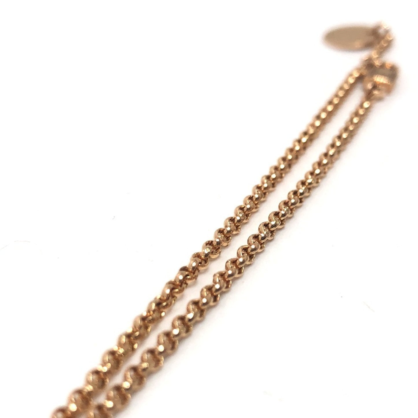 HERMES Hermes K18PG Kelly Crochet Diamond Chain Bracelet Women's Gold