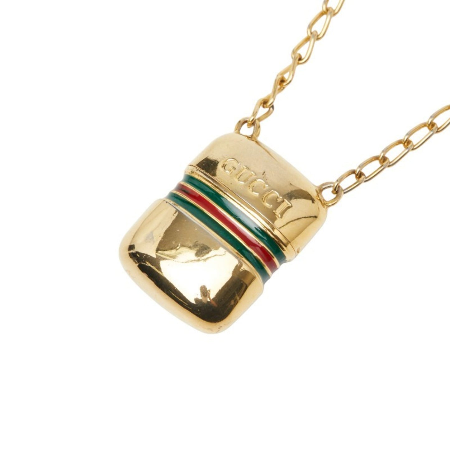 Gucci Bottle Motif Sherry Line Necklace in Gold and Multicolor Plated for Women