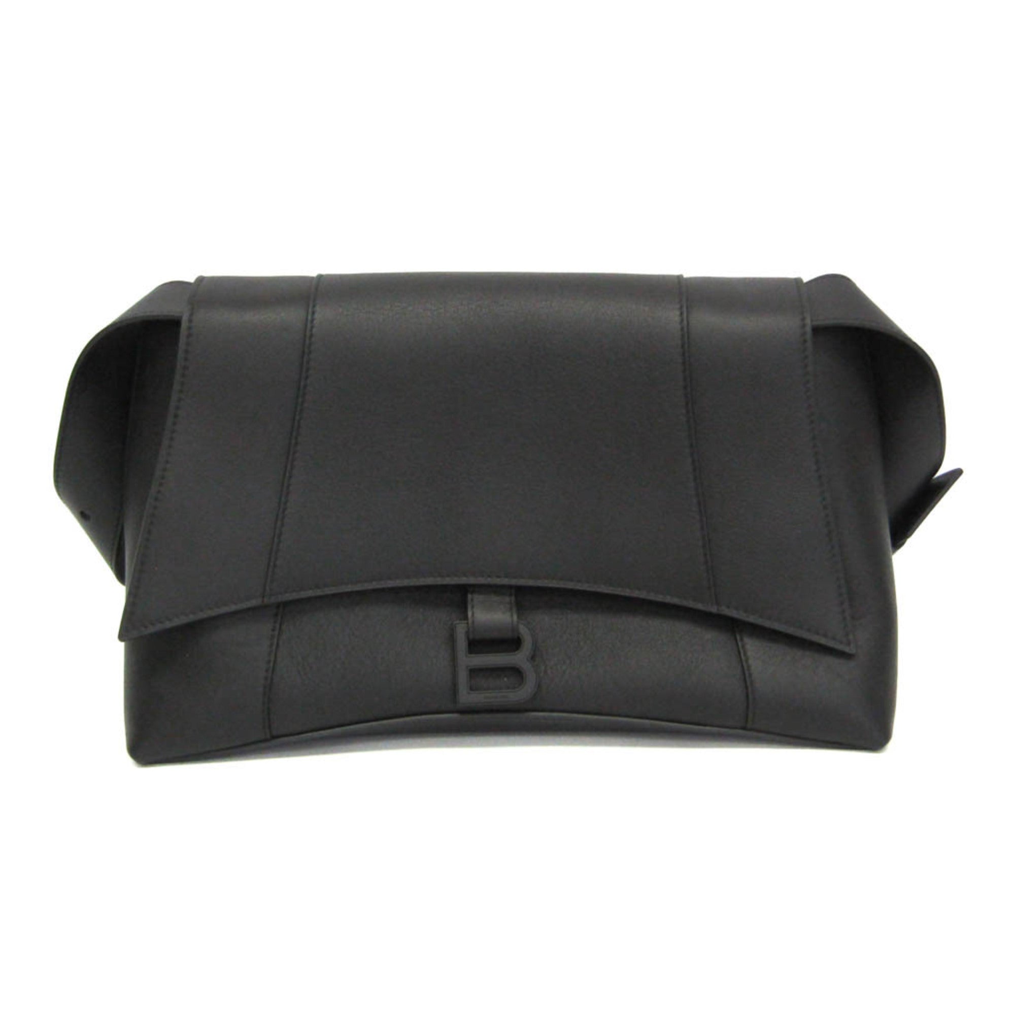 Balenciaga Downtown Medium 671354 Men,Women Leather Shoulder Bag Black — Like New