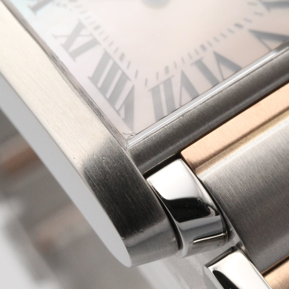 Cartier Tank Française SM Watch, 18K Pink Gold (PG), Stainless Steel, Ladies', Tone, Shell, W51027Q4 — Very Good