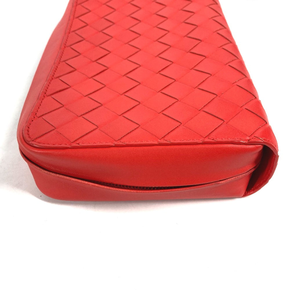 BOTTEGA VENETA 650524 Bag Cluch Bag with strap Clutch bag Tomato Red — Like New