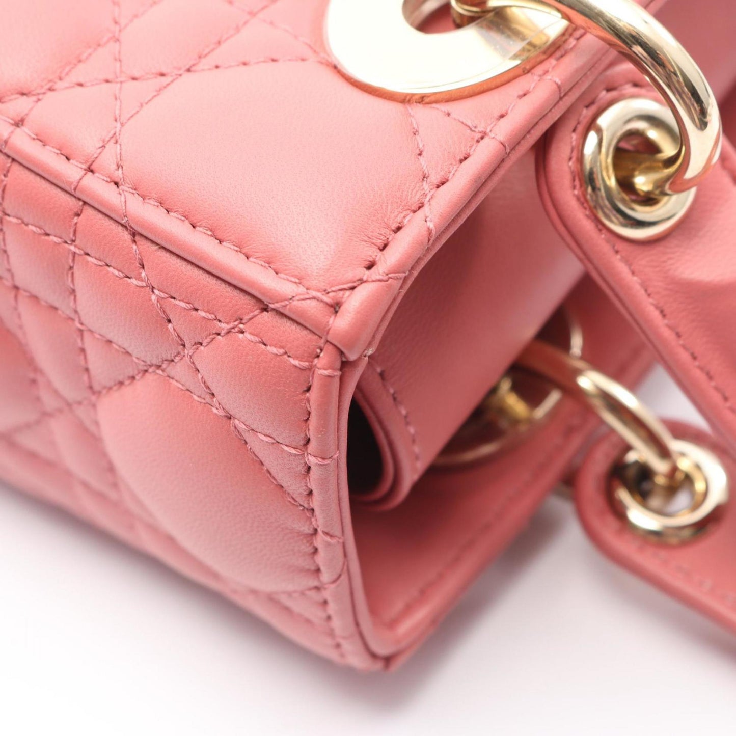 Christian Dior Dior LADY DIOR MY ABCDIOR Lady Small Handbag, Leather, Women's, Pink, 18-MA-1129