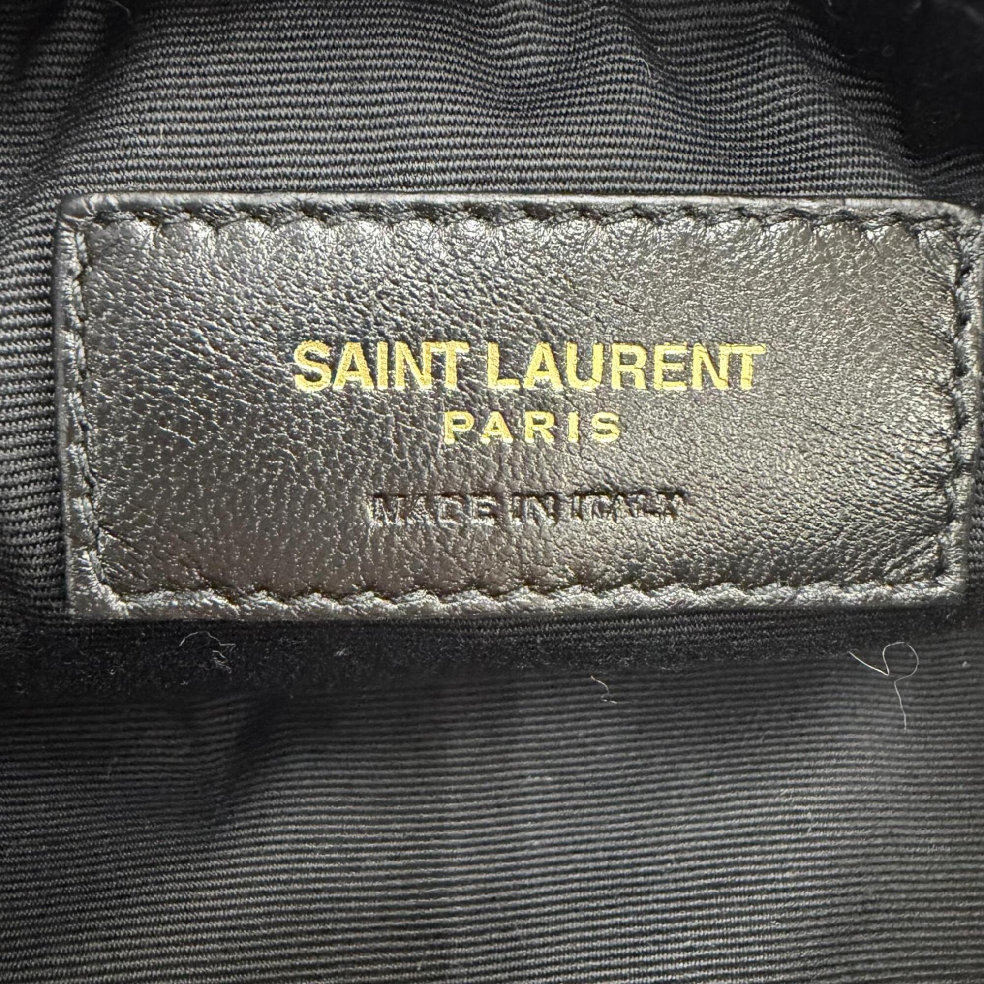 Yves Saint Laurent SAINT LAURENT PARIS 699703 Sade Mini Tube Bag, Shearling Chain Shoulder Handbag, Beige/Brown, Made in Italy, Women's — Like New