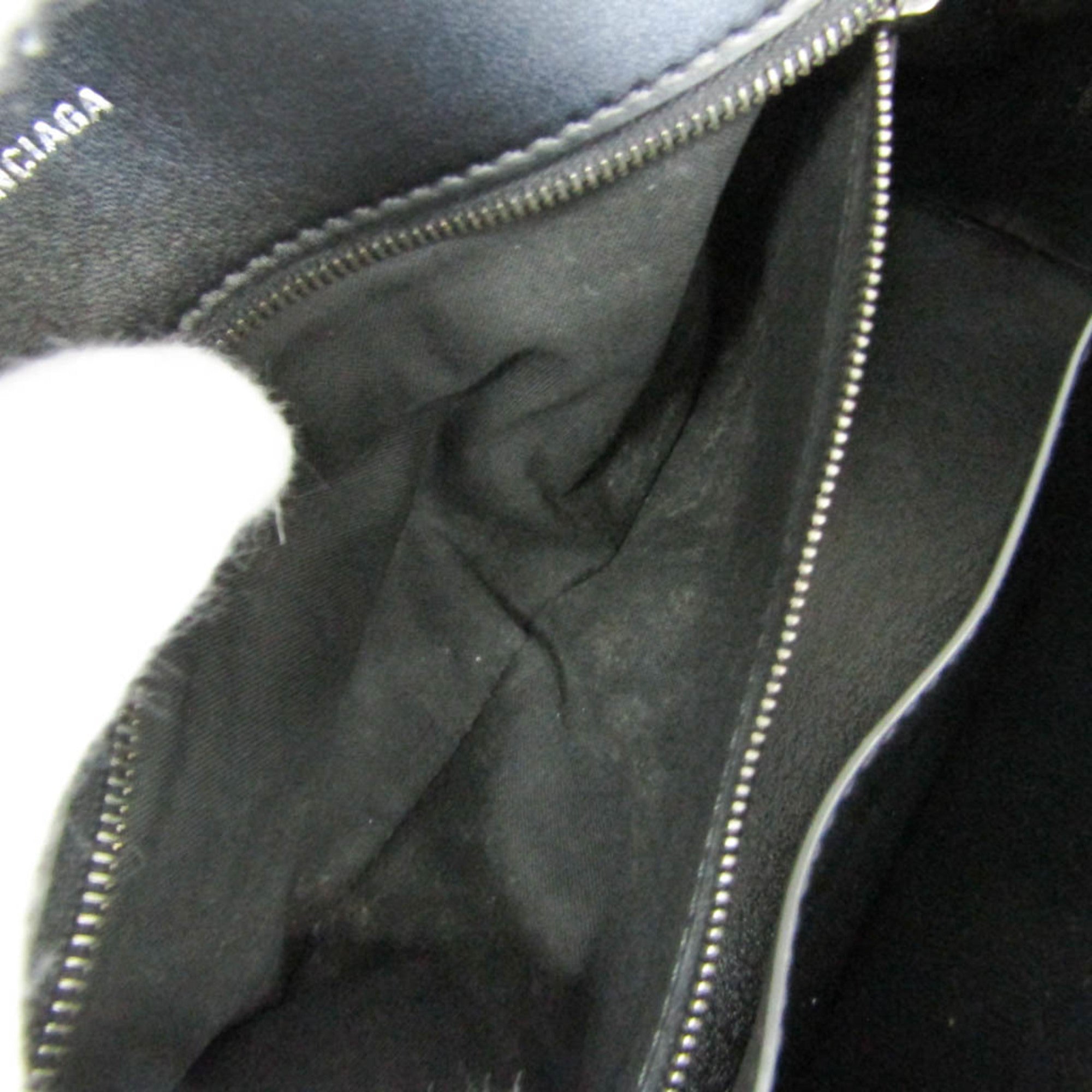 Balenciaga Downtown Medium 671354 Men,Women Leather Shoulder Bag Black — Like New