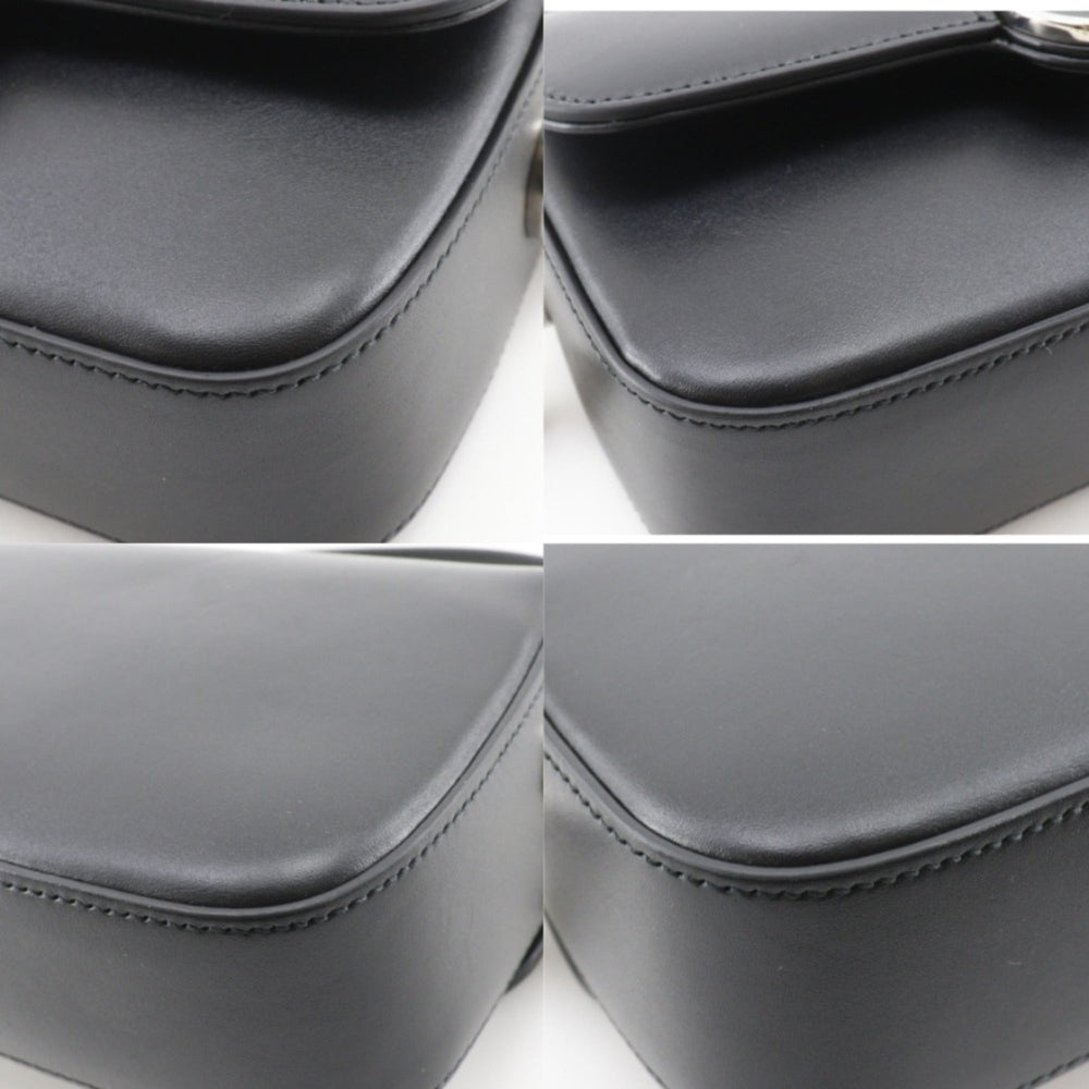Gucci Petit GG Shoulder Bag, Double G, 2-Way, 739722, Leather, Black, Flap, GG, Women's — Like New