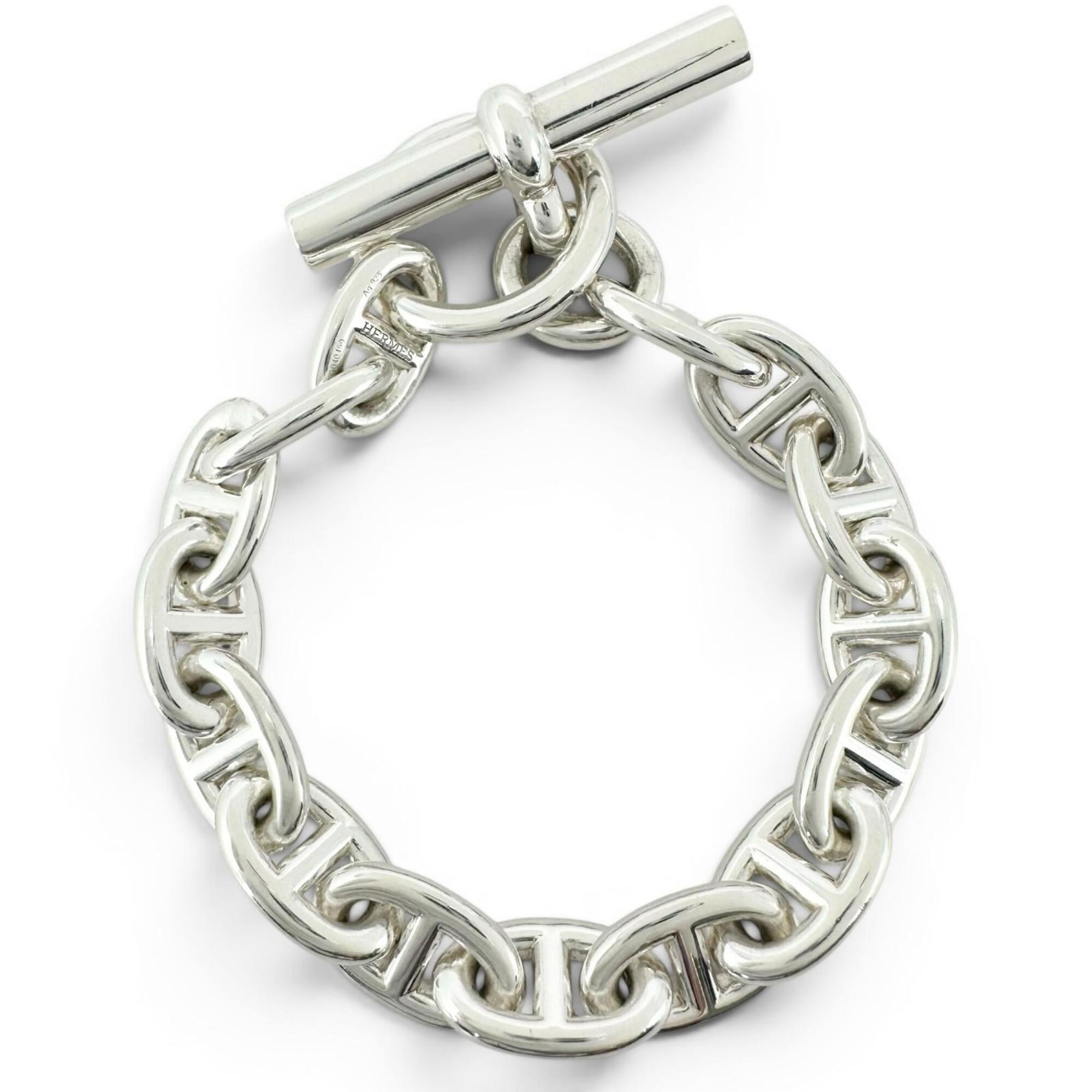 HERMES Chaine d'Ancre PM bracelet, AG925, 15 links, silver, made in France, 2025 model, weight 32.7g, women's — Like New
