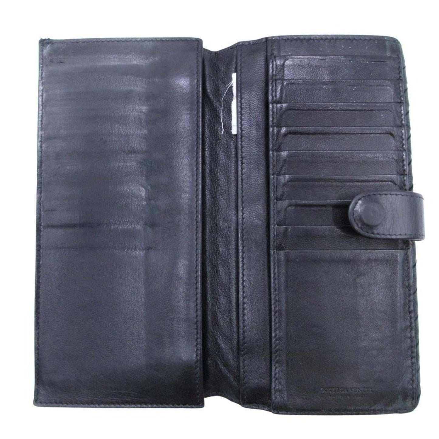 BOTTEGA VENETA Intrecciato Long Wallet with Coin Purse 134075 Black for Men and Women