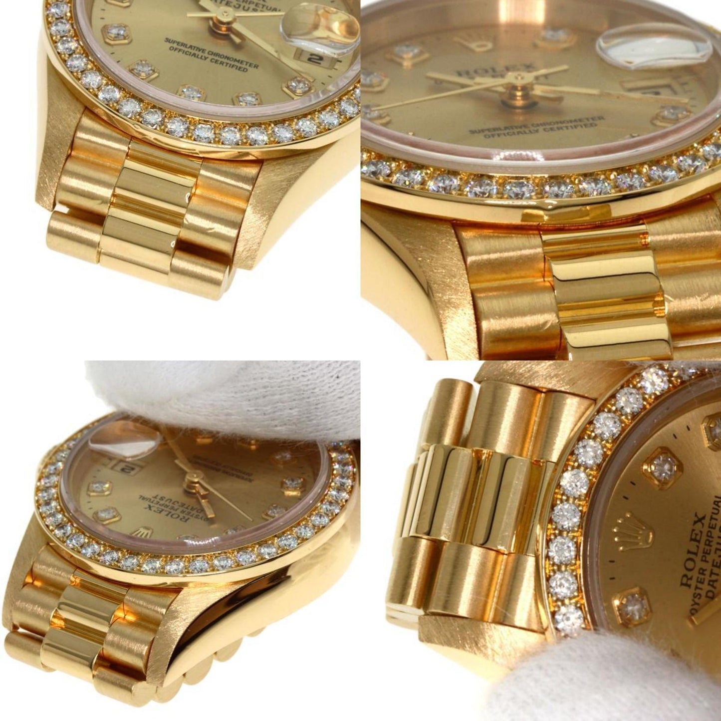 Rolex 69138G Datejust 10P Diamond Watch K18 Yellow Gold K18YG Ladies ROLEX