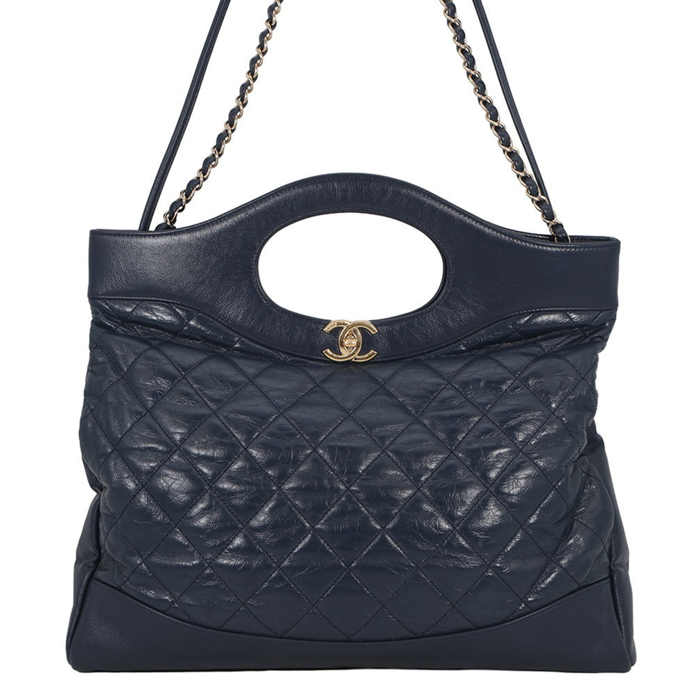 Chanel Chain Shoulder Bag, 31 Matelassé Large Aged Calfskin AS1010 2-way Handbag for Women CHANEL — Like New