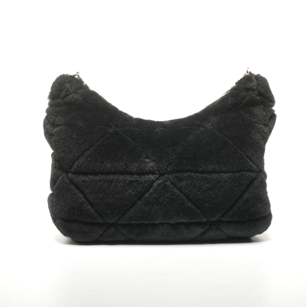 Prada Boa Mouton Shoulder Bag in Black