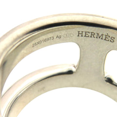 Like new Hermès Osmos PM 25X016973 sterling silver ring, size 12.5, 0581 HERMES — Like New