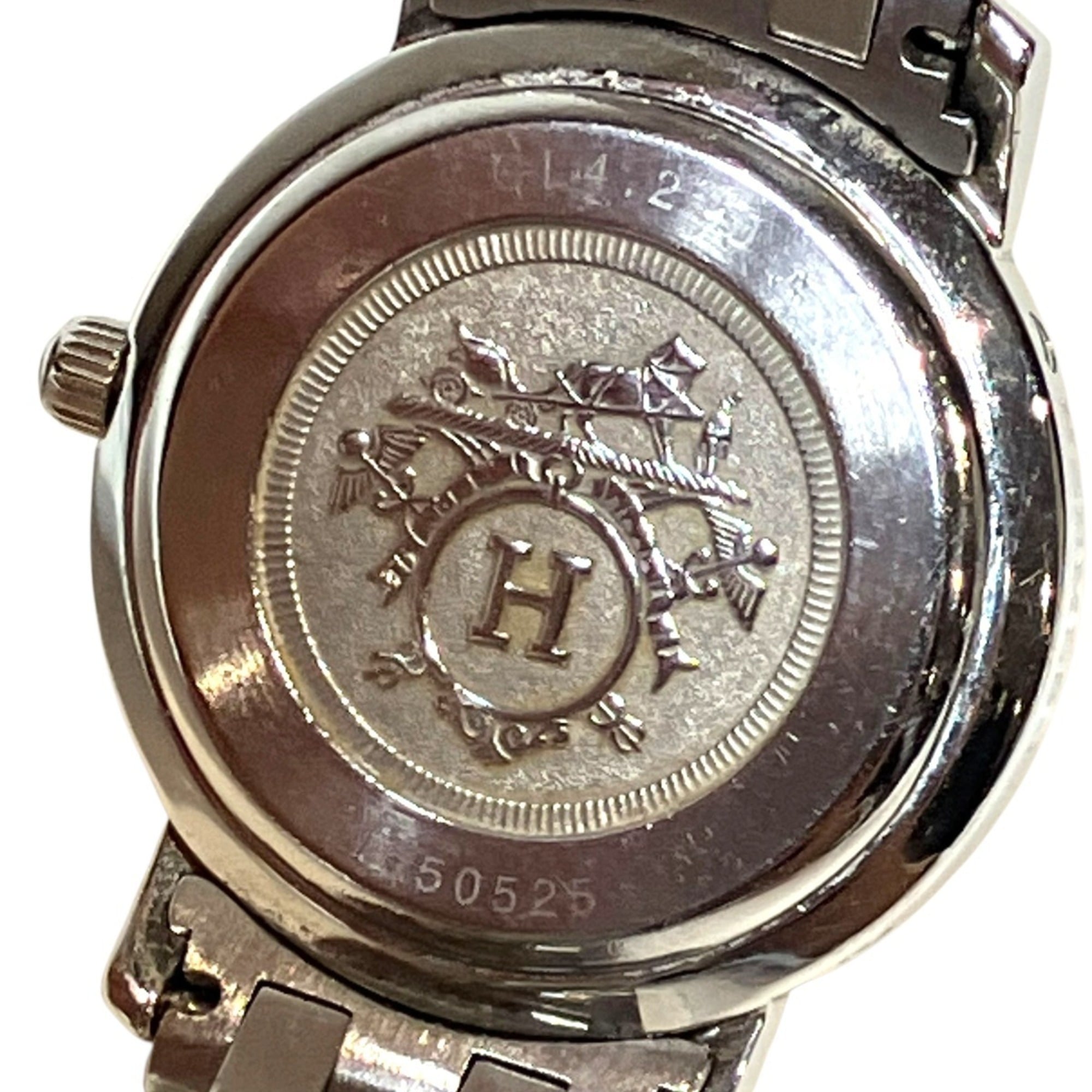 Hermes Clipper Two-Tone Watch, Total Weight 43.6g, Stainless Steel, Quartz Movement, White Dial, CL4.220 — Good
