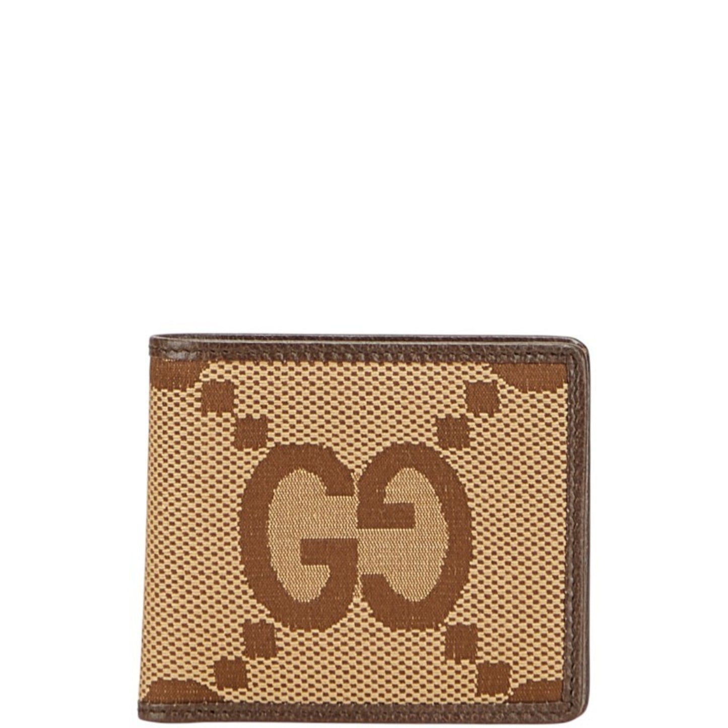 Gucci Jumbo GG Bifold Wallet 699308 Brown Canvas and Leather Women's GUCCI