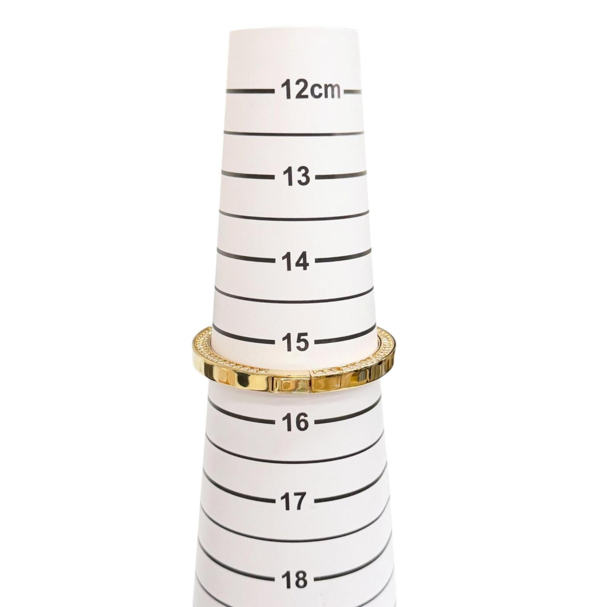 GUCCI Interlocking G Rhinestone Blondie Bangle Bracelet, Gold, Size S, Made in Italy, Women's, with Box and Dust Bag — Like New